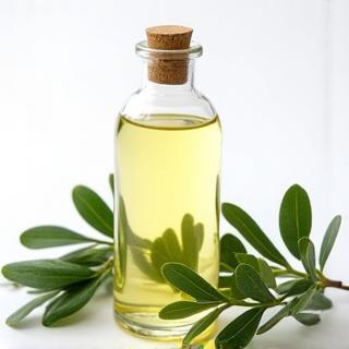Bottle of eucalyptus massage oil.